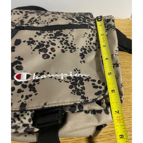 Champion Leopard Print Crossbody Bag With Adjustable Strap & Front Zipper Pocket - Picture 10 of 10